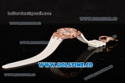 Audemars Piguet Royal Oak Lady Swiss Quartz Rose Gold/Diamonds Case with White Rubber Strap and White MOP Dial (EF)