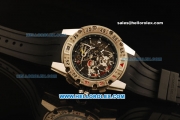 Richard Mille RM 025 Automatic Movement Black Skeleton Dial with Black Rubber Strap