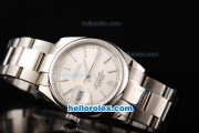 Rolex Datejust Oyster Perpetual Chronometer Automatic ETA Coating Case with Stick Markers and SS Strap