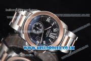 Cartier Calibre de Cartier Asia ST16 Automatic Steel Case with Black Dial Two Tone Bracelet and Roman Markers