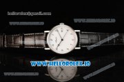 Breguet Classique Japanese Miyota 9015 Automatic Movement Steel White Dial and Arabic Numeral Markers Leather Strap (FF)