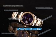 Rolex Datejust Asia 2813 Automatic Yellow Gold/Steel Case with Purple Dial Roman Numeral Markers and Gold Bezel (BP)