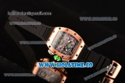 Richard Mille RM11-01 Mancini Chronograph Swiss Valjoux 7750 Automatic Rose Gold Case with Skeleton Dial and White Markers - 1:1 Original