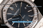 Audemars Piguet Royal Oak Swiss ETA 2824 Automatic Stainless Steel Case with Diamond Bezel Blue Dial and Stick Markers