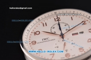 IWC Portuguese Chrono Japanese Miyota OS10 Quartz Stainless Steel Case with Stainless Steel Strap and White Dial