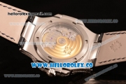 Patek Philippe Nautilus Miyota 9015 Automatic Steel Case Diamond Bezel with Blue Dial and Blue Leather Strap