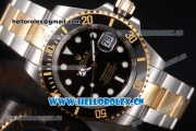 Rolex Submariner Miyota 8215 Automatic Two Tone Case/Bracelet with Black Dial and Dot Markers