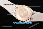 Audemars Piguet Royal Oak Lady Swiss Quartz Steel/Diamonds Case with White Rubber Strap and Diamonds Dial (EF)