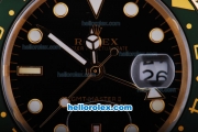 Rolex GMT-Master II Automatic GMT Working Full Gold with Black Dial-Green Bezel