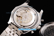 Breitling Bentley Motors Swiss Valjoux 7750 Chronograph Movement Full Beige Dial with Silver Stick Marker and SS Strap