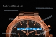 Omega Speedmaster '57 Co-Axial Chronograph Clone Omega 9301 Automatic Rose Gold Case/Bracelet with Stick Markers and Black Dial (EF)