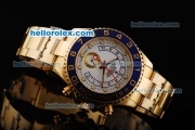 Rolex Yacht-Master II Oyster Perpetual Automatic Full Gold with Blue Bezel and White Dial