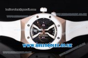 Audemars Piguet Royal Oak Concept Japanese Miyota OS20 Quartz Rose Gold Case with Skeletoon Dial and White Rubber Strap (EF)