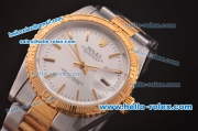 Rolex Datejust Automatic Two Tone Strap with Gold Bezel and Silver Dial