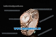 Rolex Datejust Swiss ETA 2671 Automatic Rose Gold Case with White Dial Diamonds Markers and Rose Gold Bracelet (BP)