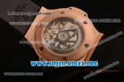 Hublot Big Bang Chronograph Swiss Valjoux 7750 Automatic Rose Gold Case with Carbon Fiber Dial and Black Rubber Strap (YF)