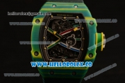 Richard Mille RM027-03 Miyota 9015 Automatic PVD Case with Black Dial and Green Nylon Strap