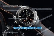 Omega Seamaster Planet Ocean Chrono Clone Omega 9300 Automatic Steel Case with Black Dial and Rubber Strap (EF)