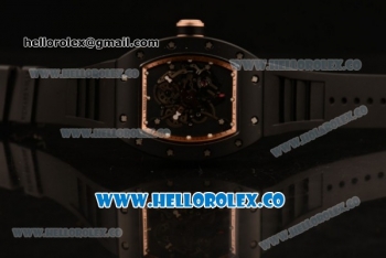 Richard Mille RM 055 Bubba Watson Miyota 9015 Automatic Ceramic Case with Ceramic Bezel Black Rubber Strap and Black Dial