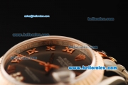 Rolex Datejust Automatic Movement Steel Case with Chocolate Dial and Two Tone Strap-ETA Coating Case