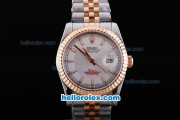 Rolex Datejust Oyster Perpetual Automatic Rose Gold Bezel with White Dial and Rose Gold Marking-Small Calendar
