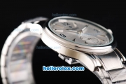 Patek Philippe Automatic Movement Steel Case with Silver Dial and Steep Strap