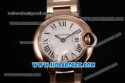 Cartier Ballon Bleu De Small Swiss Quartz Rose Gold Case/Bracelet with White Dial and Black Roman Numeral Markers