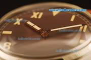 Panerai Radiomir Swiss ETA 6497 Manual Winding Steel Case with Brown Dial and Orange Leather Strap-Yellow Markers