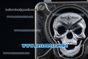 Bell & Ross BR 01 Burning Skull Asia Automatic Steel Case with Skull Dial and Brown Leather Strap - 1:1 Original(AAAF)