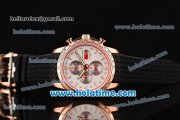 Chopard Mille Miglia Chrono Miyota Quartz Rose Gold Case with Black Rubber Bracelet White Dial and Stick Markers Chopard Mille Miglia Chrono Miyota Quartz Rose Gold Case with Black Rubber Bracelet White Dial and Stick Markers