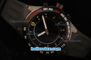 Ferrari Lap Time Chronograph Quartz Movement PVD Case with Black Dial and Black Rubber Strap