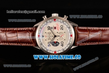 Tag Heuer Carrera Calibre 1887 50th Anniversary Limited Edition Miyota OS20 Quartz Steel Case with White Dial and Brown Leather Strap