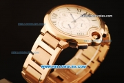 Cartier Ballon Bleu de Cartier Chronograph Miyota Quartz Movement Full Rose Gold with Silver Dial