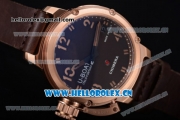 U-Boat Chimera Automatic Asia ST25 Automatic Rose Gold Case Brown Dial Brown Leather Strap and Arabic Number Markers