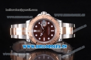 Rolex Yacht-Master 40 Clone Rolex 3135 Automatic Two Tone Case/Bracelet with Brown Dial and Dot Markers (BP)