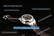 Audemars Piguet Royal Oak Offshore Clone AP Calibre 3126 Automatic Movement Steel Brown Dial and Arabic Numeral Markers Leather Strap (JF)