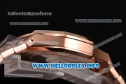 Audemars Piguet Royal Oak 41 MM Clone AP Calibre 3120 Automatic Rose Gold Case/Bracelet with Black Dial and Stick Markers - 1:1 Original (JF)