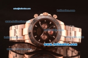 Rolex Daytona Automatic Full Rose Gold with PVD Bezel and Black Dial-7750 Coating