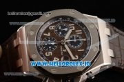 Audemars Piguet Royal Oak Offshore Clone AP Calibre 3126 Automatic Movement Steel Brown Dial and Arabic Numeral Markers Leather Strap (JF)