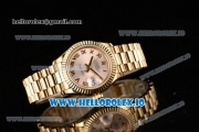 Rolex Datejust Swiss ETA 2671 Automatic Yellow Gold Case with Sliver Dial Roman Numeral Markers and Yellow Gold Bracelet (BP)