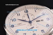 IWC Portuguese Chrono Japanese Miyota OS10 Quartz Stainless Steel Case Numeral Markers with Stainless Steel Strap and White Dial