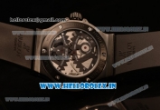 Hublot Big Bang Tourbillon Movement PVD Case Ceramic Bezel with Black Dial and Black Rubber Strap