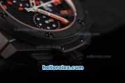 Hublot Big Bang Swiss Valjoux 7750 Automatic Movement Ceramic Case with Black Dial-Red Markers and Black Rubber Strap