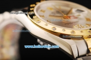 Rolex Datejust Oyster Perpetual Automatic Movement Steel Case with Diamond Gold Bezel and Two Tone Strap