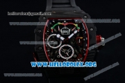 Richard Mille RM 50-03 Chrono Japanese Miyota 9015 Automatic Movement PVD Case with Skeleton Dial and Black Rubber Strap