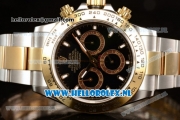 Rolex Cosmograph Daytona 4130 Automatic Yellow Gold Case with Black Dial Stick Markers and Two Tone Bracelet (BP)