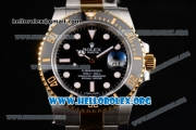 Rolex Submariner Clone Rolex 3135 Automatic Two Tone Case/Bracelet with Black Dial and Dot Markers - 1:1 Original