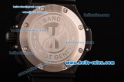 Hublot Big Bang Chronograph Miyota Quartz Movement PVD Case with Black Dial Ceramic Bezel and Black Rubber Strap