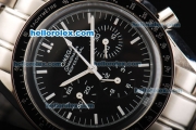 Omega Speedmaster Broad Arrow Swiss Valjoux 7750 Automatic Movement with Black Bezel and Dial