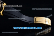 Rolex Daytona Chrono Clone Rolex 4130 Automatic Yellow Gold Case with Black Dial Ceramic Bezel and Black Rubber Strap (EF)